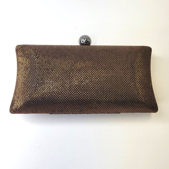 Bronze Brown Glitter Evening Purse Wedding Purse Elegant Clutches - Picture 1 of 12